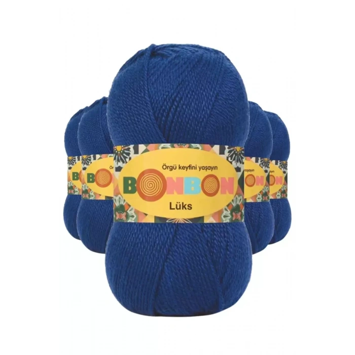 5 Adet Lüks Patik İpi Yünü Saks Mavi 98488 - bonbon mudanis