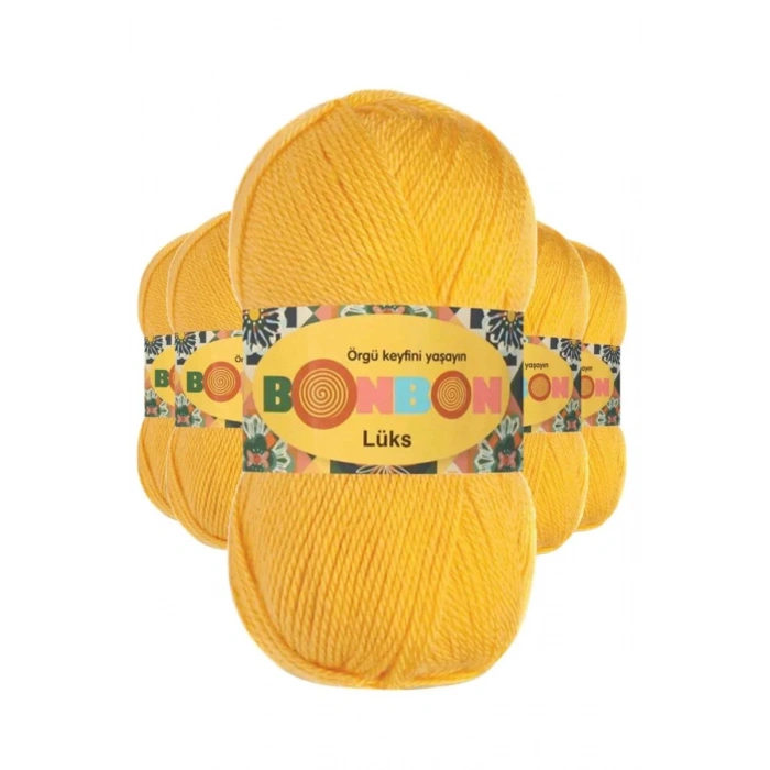5 Adet Lüks Patik İpi Yünü Sarı 98289 - bonbon mudanis