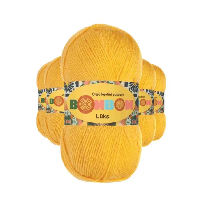 5 Adet Lüks Patik İpi Yünü Sarı 98289 - bonbon mudanis