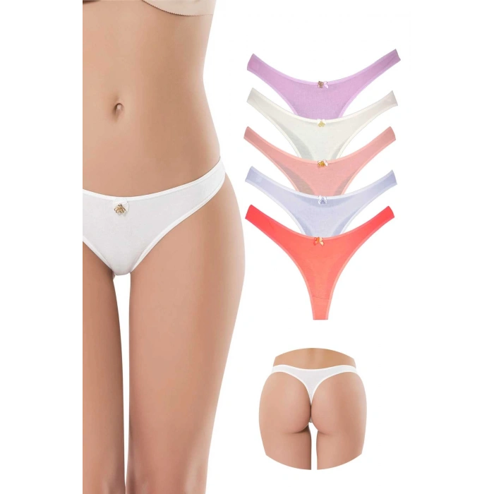 5 Adet Pamuklu Kadın Klasik Tanga Soft Renkler