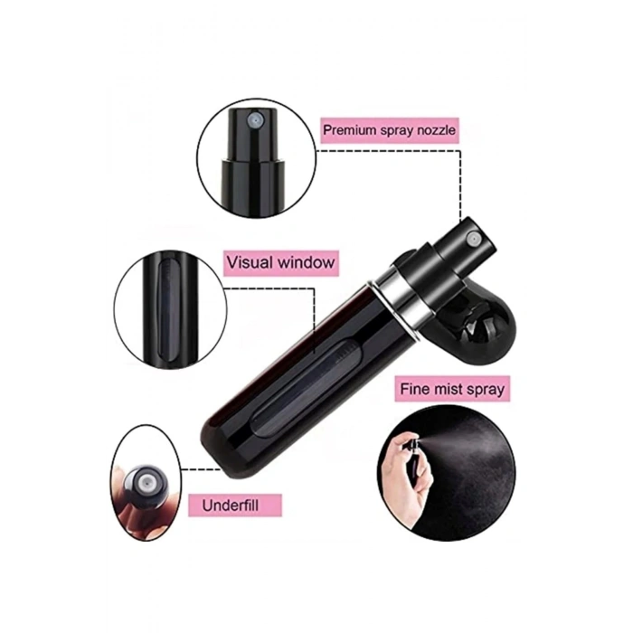 5 Adet Parfüm Şişesi Taşınabilir Mini Doldurulabilir  Atomizer Parfüm Şişeleri Boş Küçük