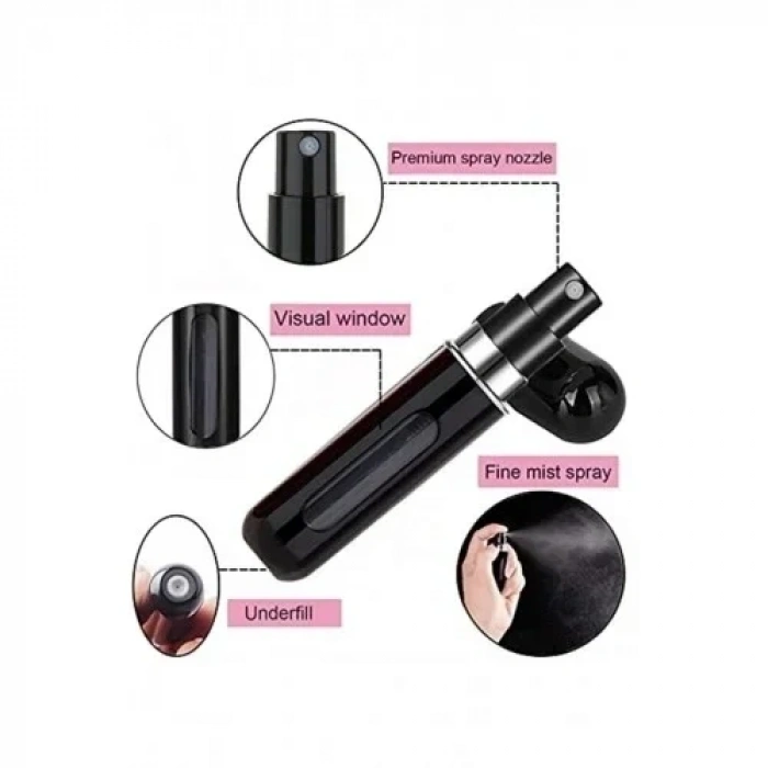 5 Adet Parfüm Şişesi Taşınabilir Mini Doldurulabilir Atomizer Parfüm Şişeleri Boş Küçük
