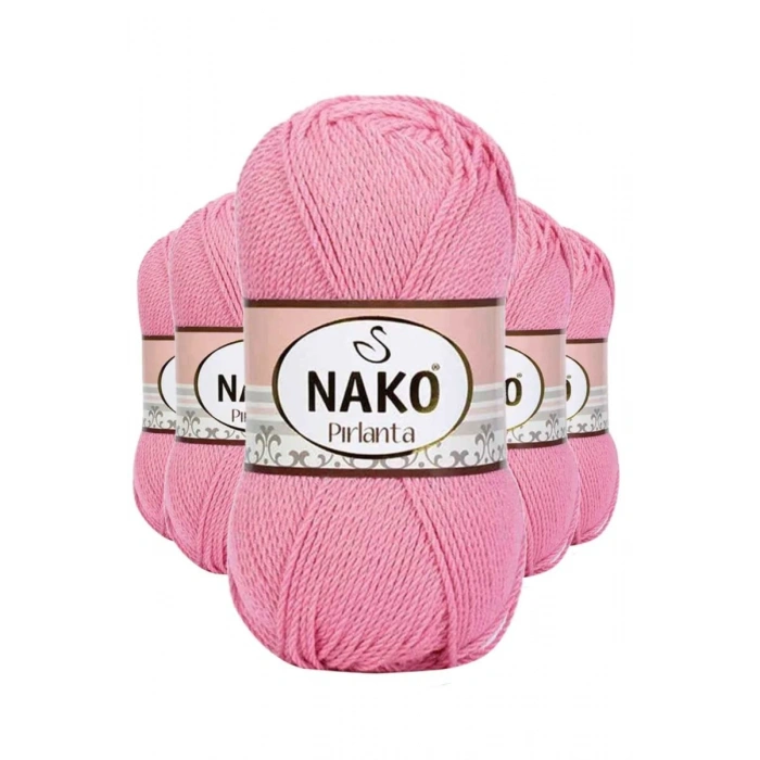 5 Adet Pırlanta Amigurumi El Örgü İpi Yünü Pembe 6740 - nako mudanis