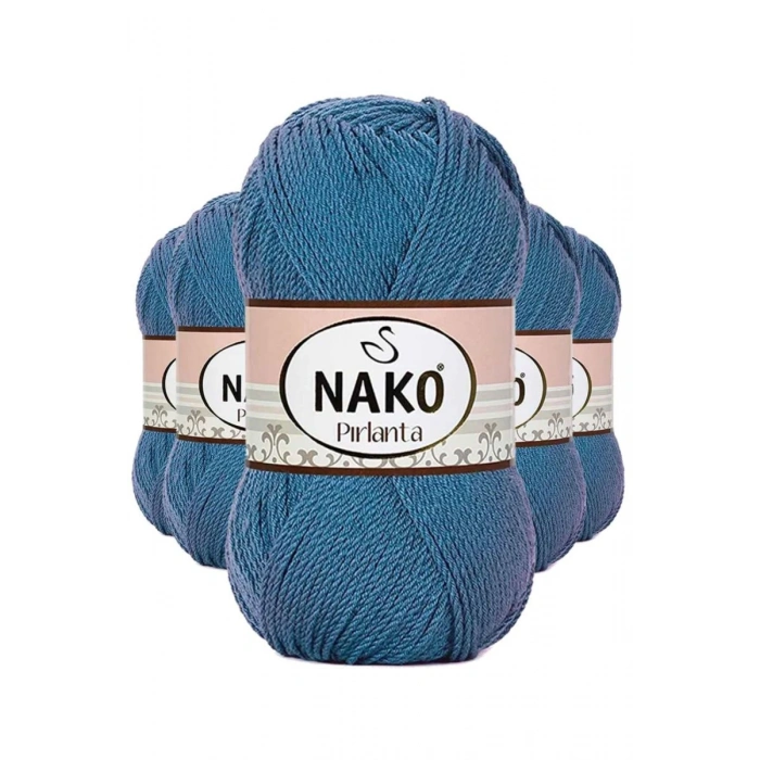 5 Adet Pırlanta Amigurumi El Örgü İpi Yünü Turkuaz 3409 - nako mudanis