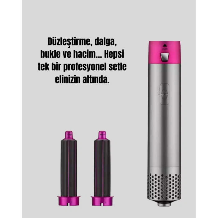 5 Parça Saç Şekillendirme Seti Düzleştirme Dalga Ve Bukle Yapma