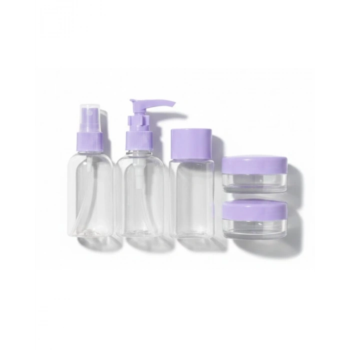 5 Parça Şeffaf Seyahat Kozmetik Seti 30 Ml