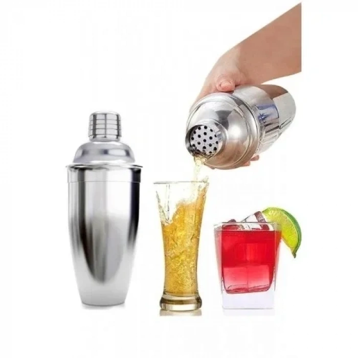 500 ml Shaker Kokteyl Hazırlama Kabı Bardağı Kokteyl Karıştırıcı Komple Çelik 