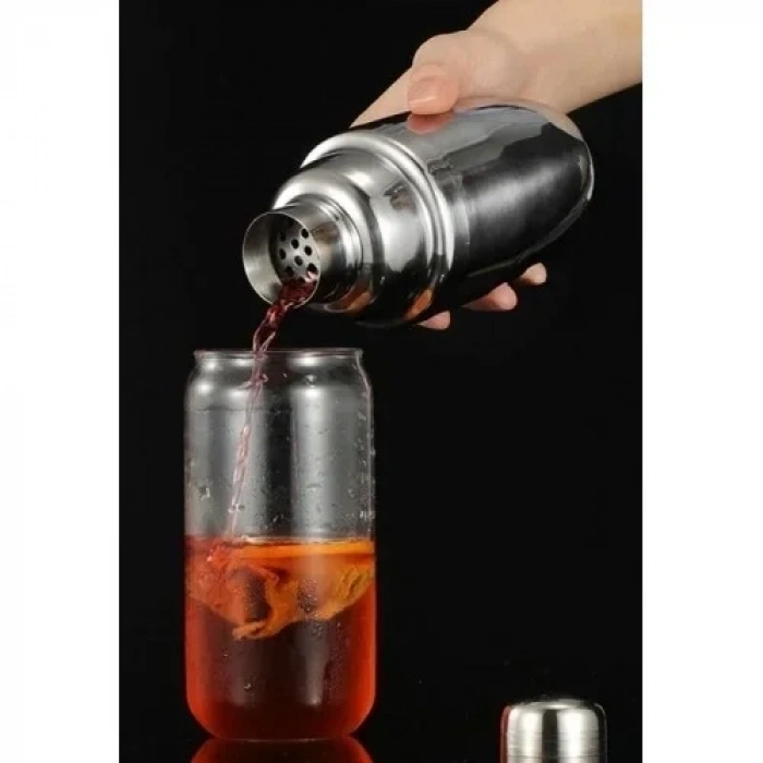 500 ml Shaker Kokteyl Hazırlama Kabı Bardağı Kokteyl Karıştırıcı Komple Çelik 