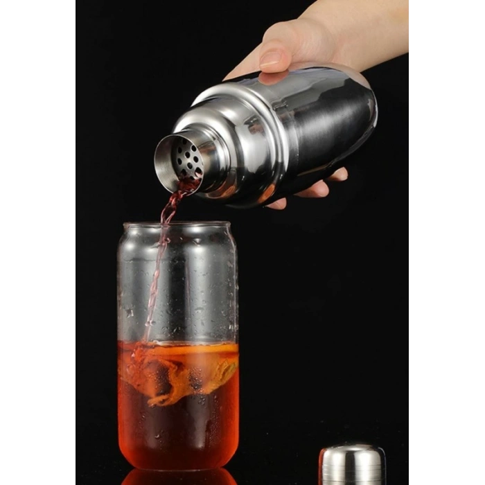 500 ml Shaker Kokteyl Hazırlama Kabı Bardağı Kokteyl Karıştırıcı Komple Çelik 