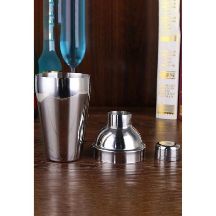 500 ml Shaker Kokteyl Hazırlama Kabı Bardağı Kokteyl Karıştırıcı Komple Çelik 