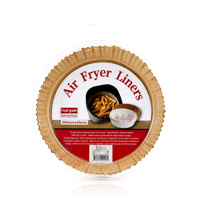 50PCS YUVARLAK TABAN: 20CM - KENAR: 4.5CM AİR FRYER PİŞİRME KALIP KAĞIT (4887)