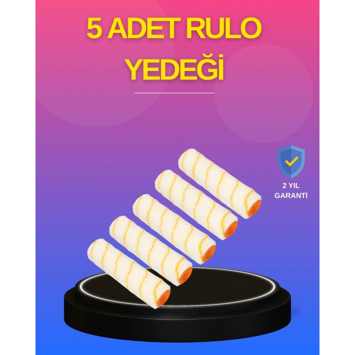 5’li Detay Boya Rulo Takımı Pürüzsüz Yüzey İçin İdeal