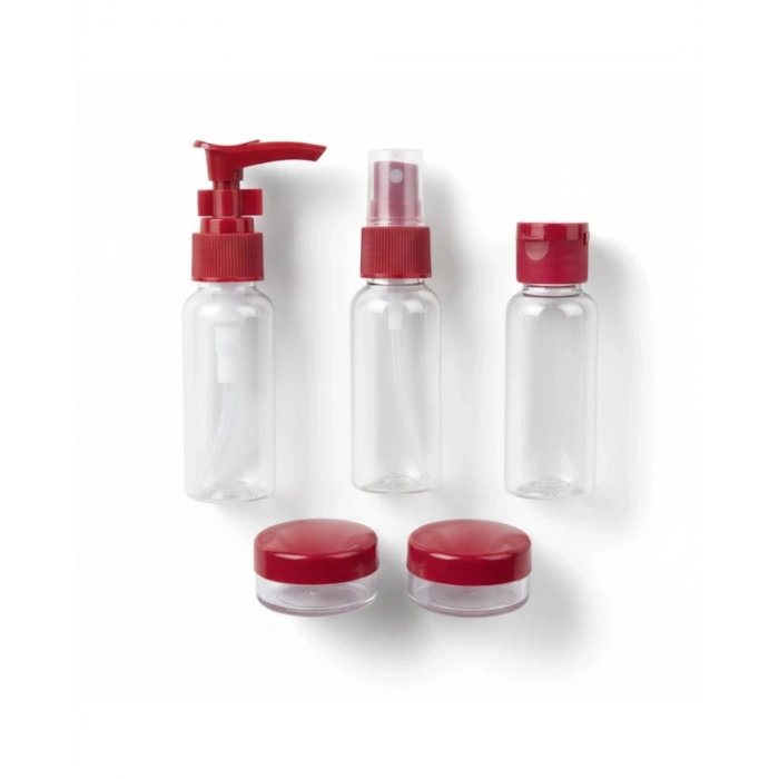 5’li Seyahat Boy Kozmetik Şişe Seti 30 Ml Çantalı Organizer