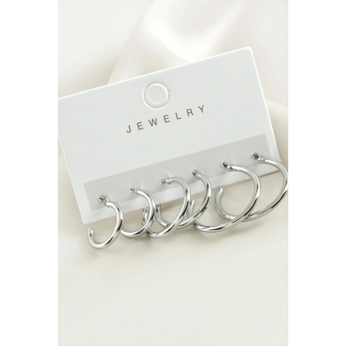 6 Adet Boru Trend Halka Küpe 1,5-2-2,5 cm