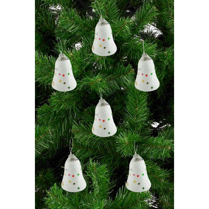 6 Adet Çan Yılbaşı Ağaç Süsü 6 cm