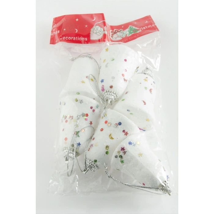 6 Adet Çan Yılbaşı Ağaç Süsü 6 cm