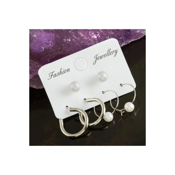 6 Adet Deniz Kabuğu İnci Halka Küpe 1,5 cm