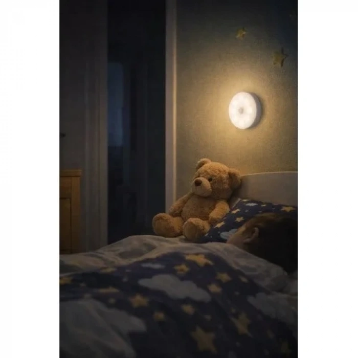 6 Adet Hareket Sensörlü Beyaz Işık Led Gece Lambası – Kablosuz 8 Ledli | Merdiven, Koridor