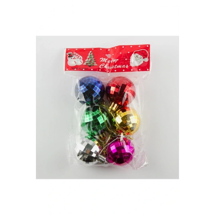 6 Adet Kesik Küçük Cici Top Yılbaşı Ağaç Süsü