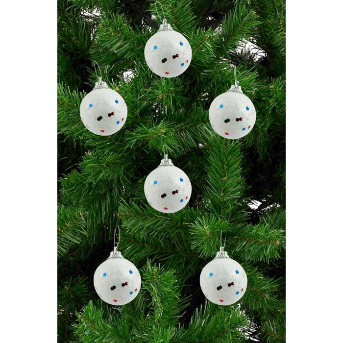 6 Adet Köpük Cici Yılbaşı Ağaç Süsü 4 cm