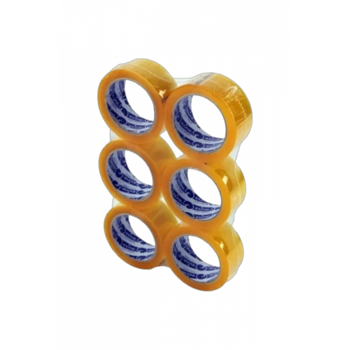 6 adet Şeffaf Koli Bandı Güçlü Yapışkan Yüzey 40 mm 100 metre