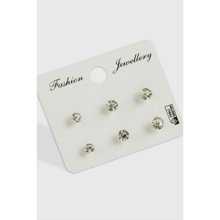 6 Adet Tek Taşlı Küpe (küçük)