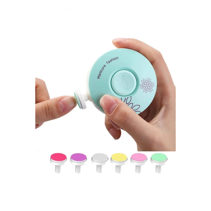 6 Başlıklı Pilli Tırnak Törpüsü ( Bebekler Kullanılabilir )  (4887)