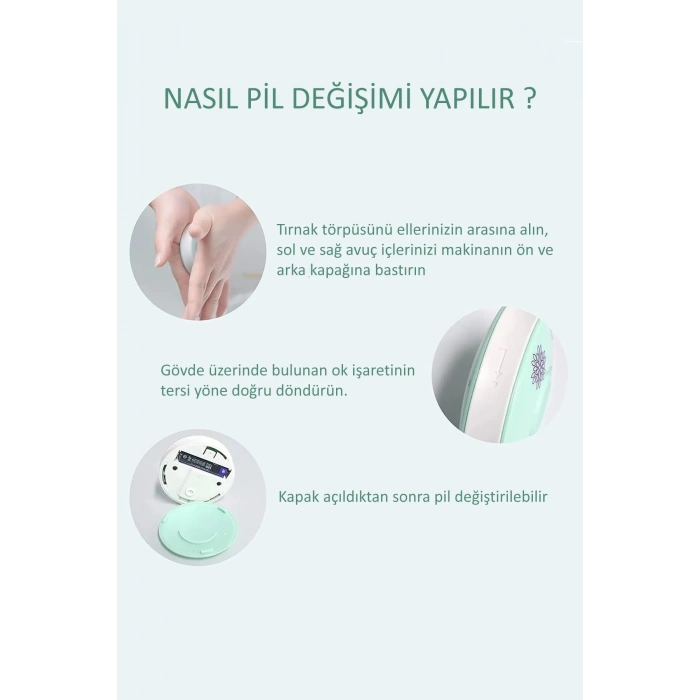 6 Başlıklı Pilli Tırnak Törpüsü ( Bebekler Kullanılabilir )  (4887)