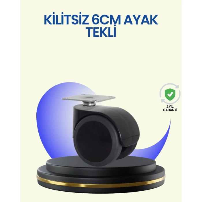 6 Cm Döner Kilitsiz Ayak Tek Parça