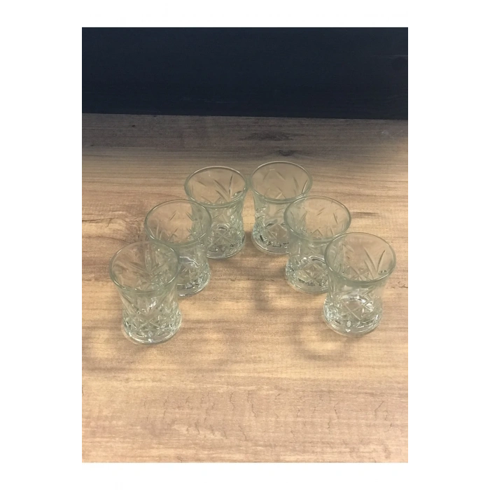 6 Lı Asya Kahve Yanı Su Bardağı Şeffaf Renk -70279