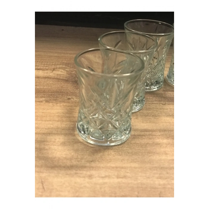 6 Lı Asya Kahve Yanı Su Bardağı Şeffaf Renk -70279