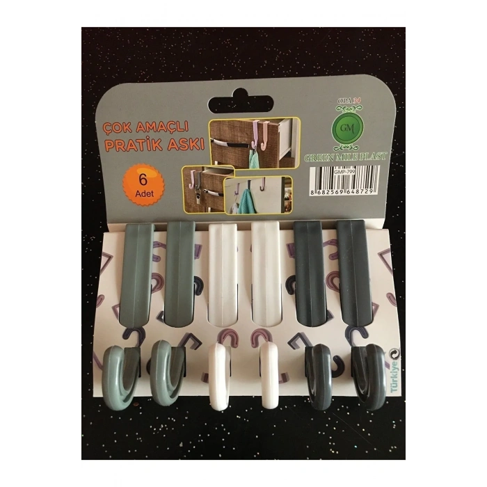 6lı Çok Amaçlı Pratik Askı Sert Plastik -GMP-799-OP-8
