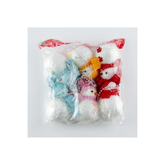 6lı Kardan Adam Yılbaşı Ağaç Süsü 12 cm