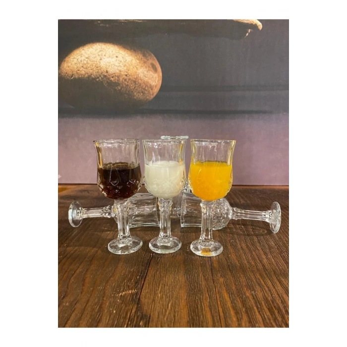 6lı Larin Kahve Yanı Su Bardağı Şeffaf Renk -70682