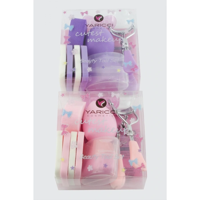 6 Makyaj Süngeri & Kirpi Kıvırma Seti