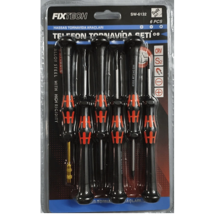 6 Parça Saatçi ve Telefoncu Onarım Tornavida Seti Hassas Tornavida Seti