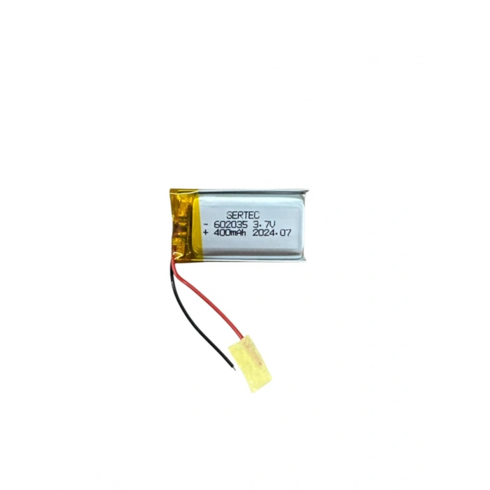 602035 3.7V 400mAh Li-Polymer Pil (Devreli/1.5A)