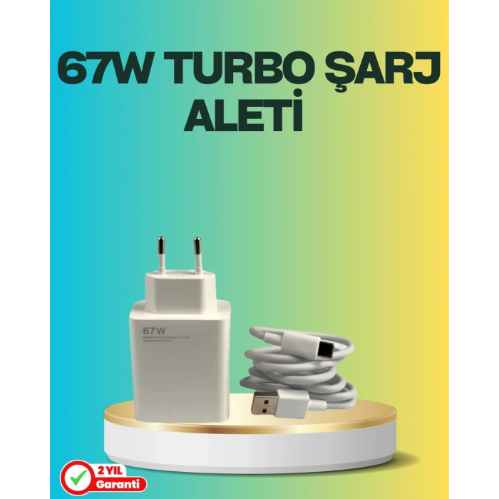 67 Watt Type C Turbo Şarj Seti  20 30 50 Uyumlu
