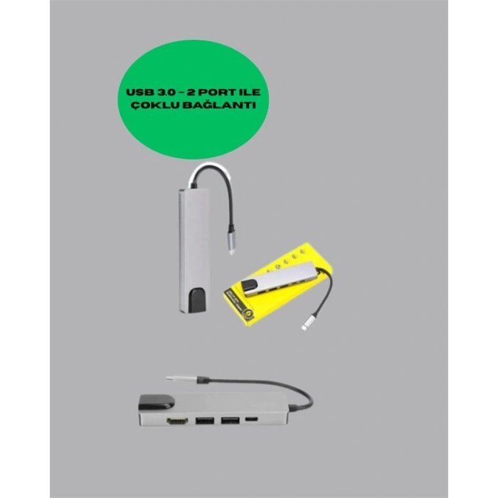 Usb‑c Çoklu Bağlantı Merkezi – 5 Gbps 100‑240 v Sağlam Eloksal Tasarım
