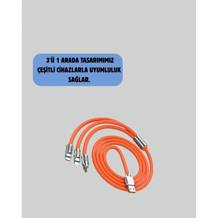 Çoklu Cihaz Dostu 120 w Hızlı Şarj Kablosu – Tek Kablo İle Her Cihaz Elinizin Altında