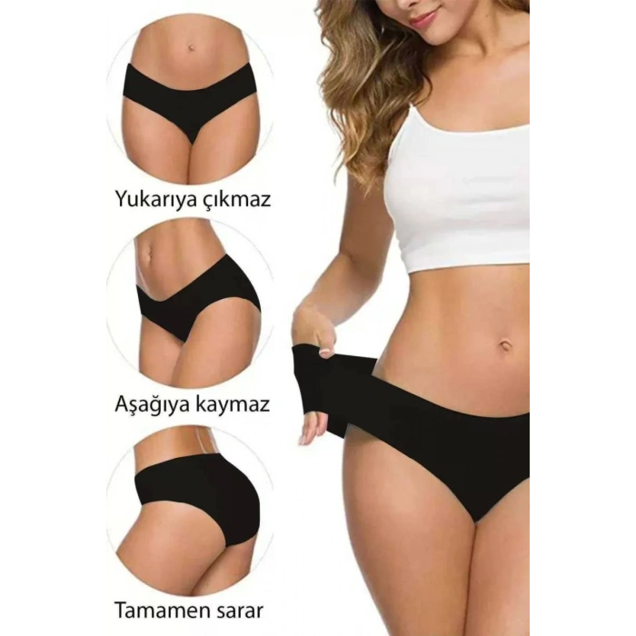 7 Adet Kadın Dikişsiz Lazer Kesim Esnek İz Yapmayan Külot S1