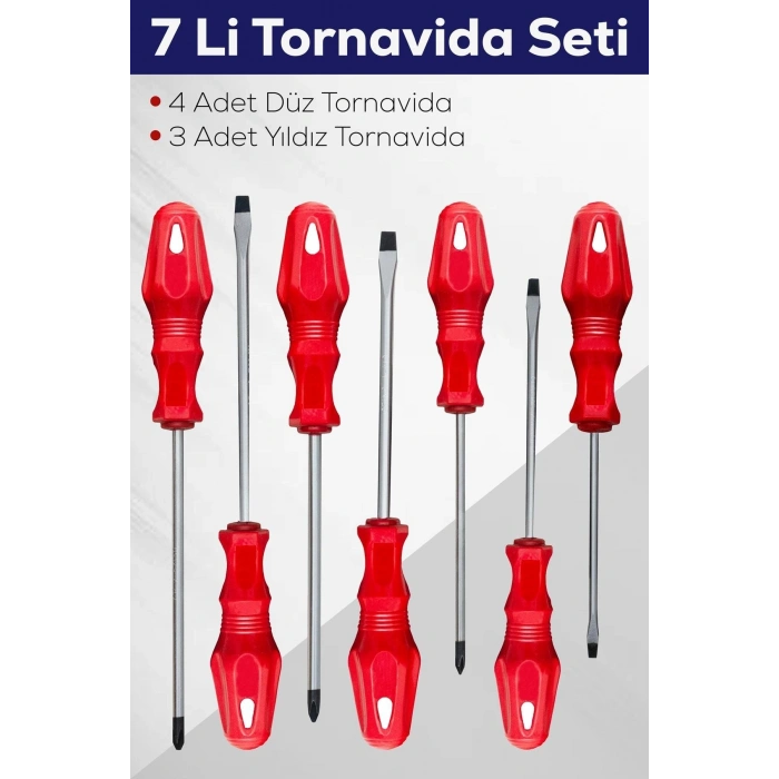 7li Tornavida Seti (4 ADET DÜZ TORNAVİDA 3 ADET YILDIZ TORNAVİDA)