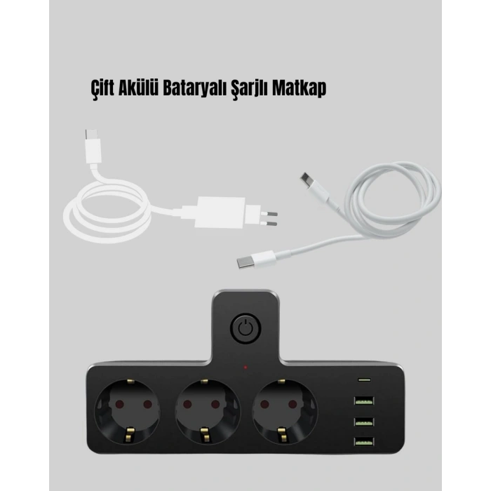 7 Portlu Çoklu Priz Usb Ve Type-c Girişli Akıllı Güç Ünitesi