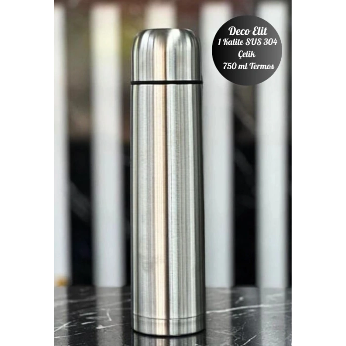 750 ml Çift Katmanlı SUS 304 Çelik İnox Termos Süt-Mama-Kamp-Piknik Termosu 12 Saate Kadar Sıcak