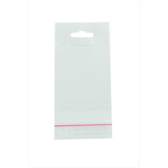 8*15 Yapışkanlı 1000 Adet Askılı Şeffaf Poşet