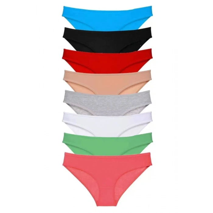 8 Adet Süper Eko Set Likralı Kadın Slip Külot Set 3