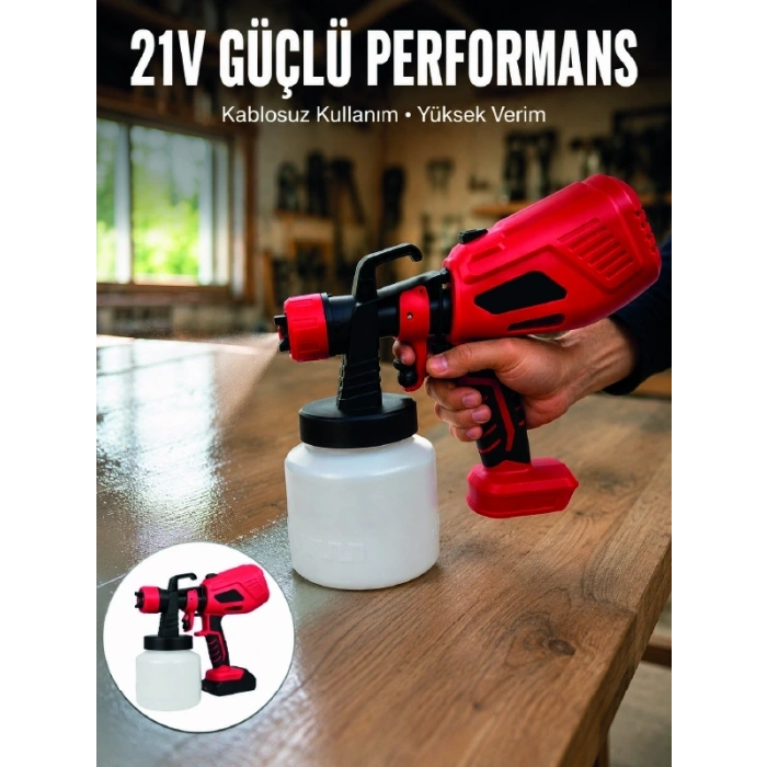 800 Ml Geniş Hazne İle Kesintisiz Boya Uygulaması