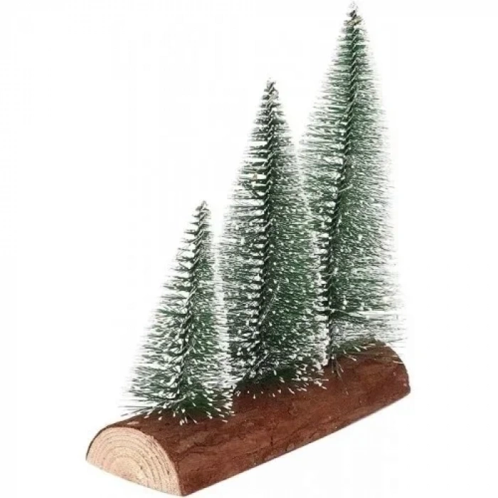 9 Adet Nevada Mini Çam Ağacı Uçlarına Kar Yağmış Karlı Yılbaşı Hediyesi  15-12-8  cm