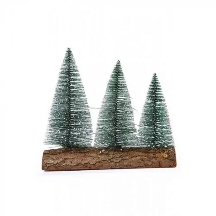 9 Adet Nevada Mini Çam Ağacı Uçlarına Kar Yağmış Karlı Yılbaşı Hediyesi  15-12-8  cm