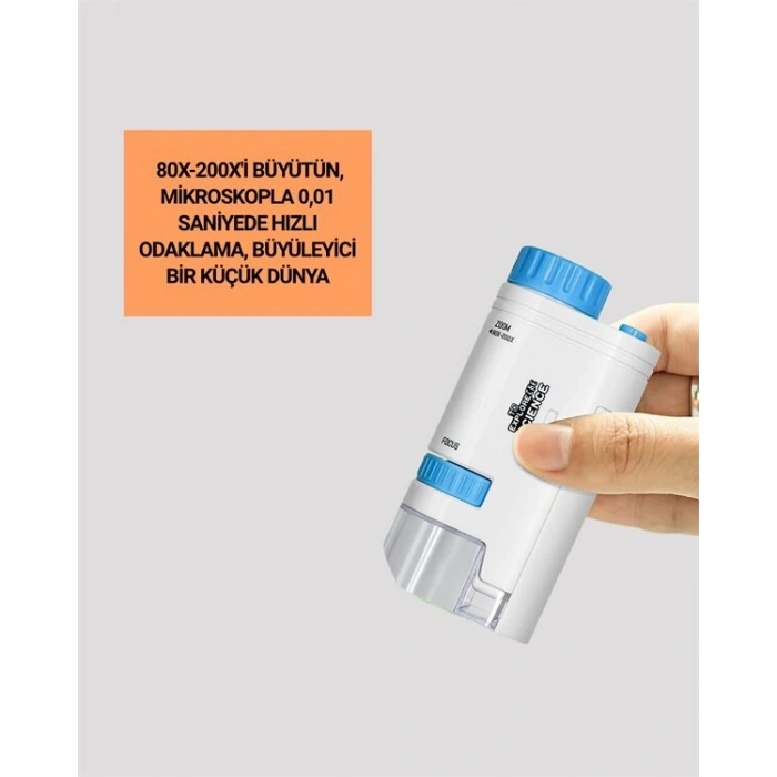 Abs Gövdeli Öğrenci Ve Hobi Mikroskobu – Mavi Renk